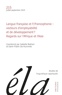 Études de linguistique appliquée, no 215